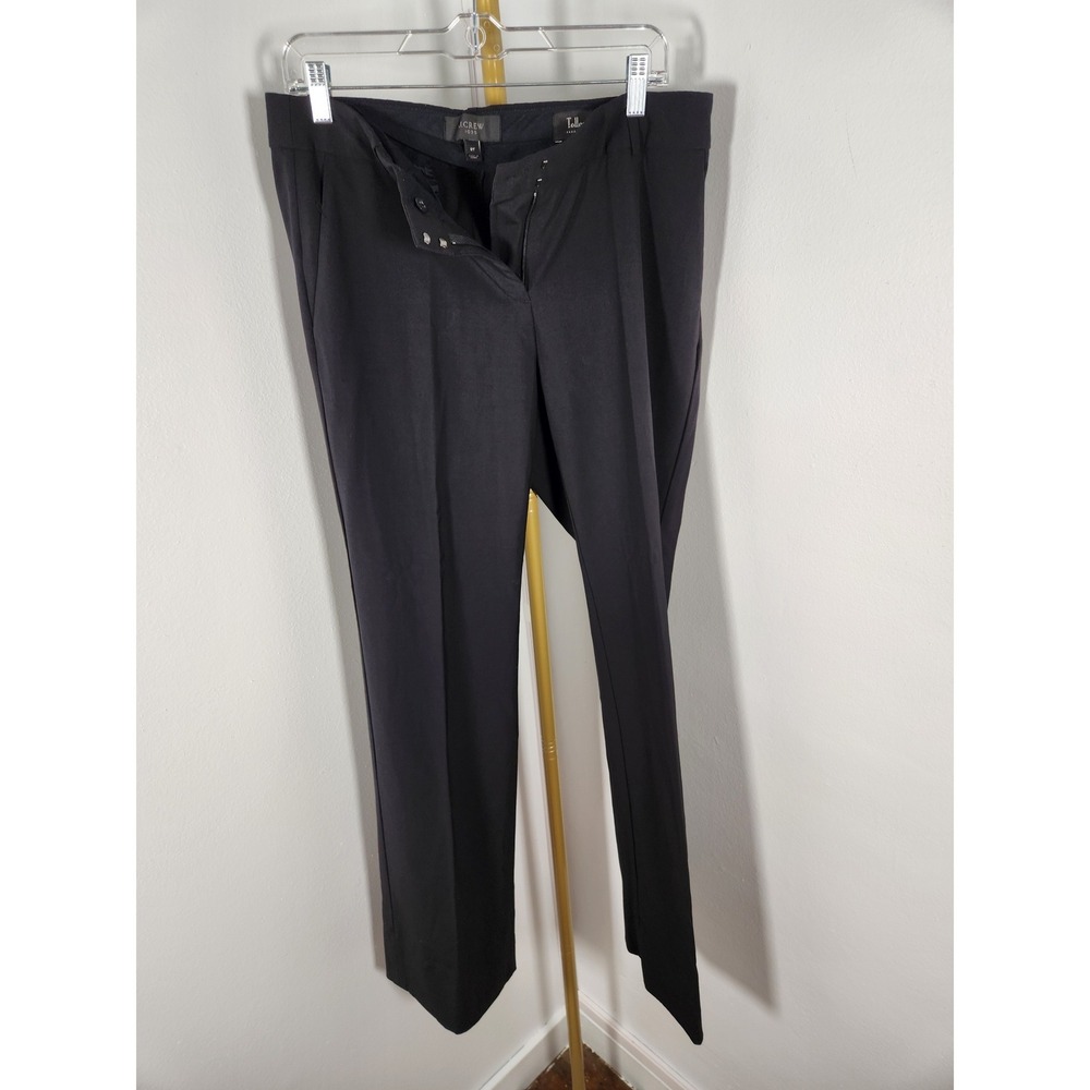 J. Crew 1035 Womens Tollegno 1900 Wool Black Slacks Trouser Size 8T 8 Tall